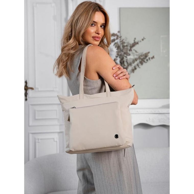 Torebka shopper, beżowa, Peterson