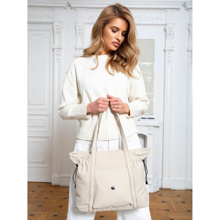 Torebka shopper, beżowa, Peterson