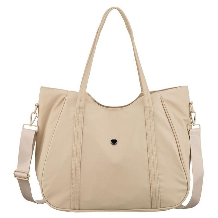 Torebka shopper, beżowa, poliester, Peterson