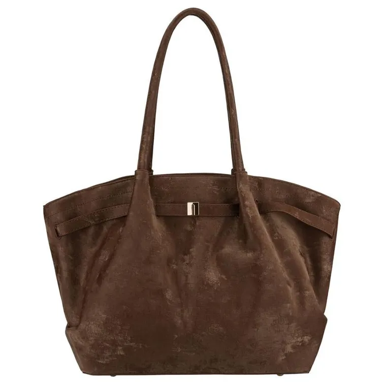 Torebka shopper, brązowa, skóra ekologiczna, Peterson