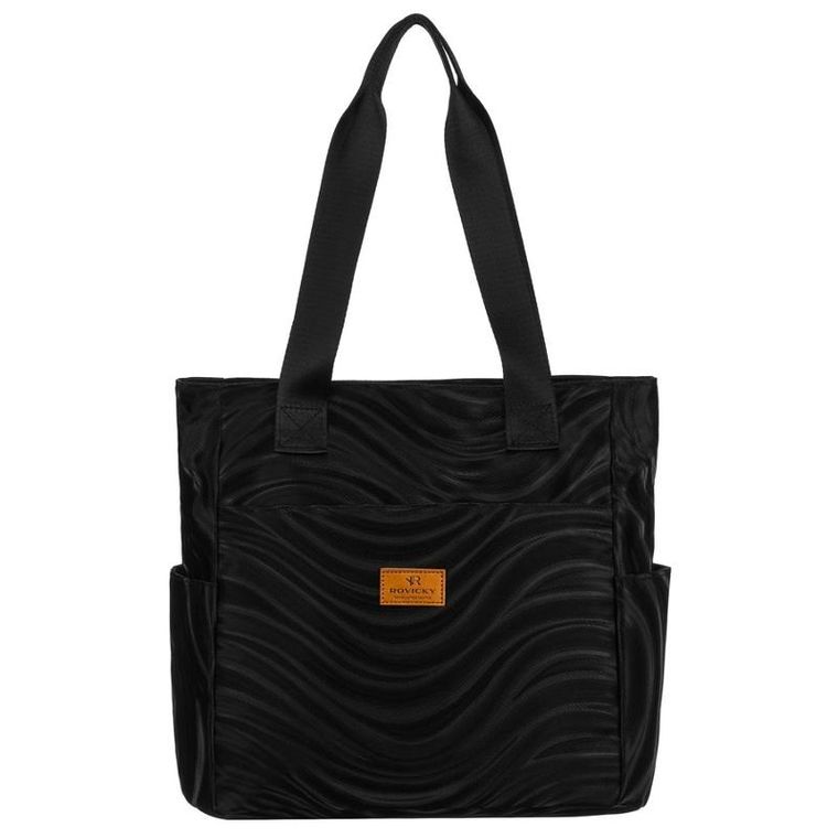 Torebka shopper, czarna, Rovicky