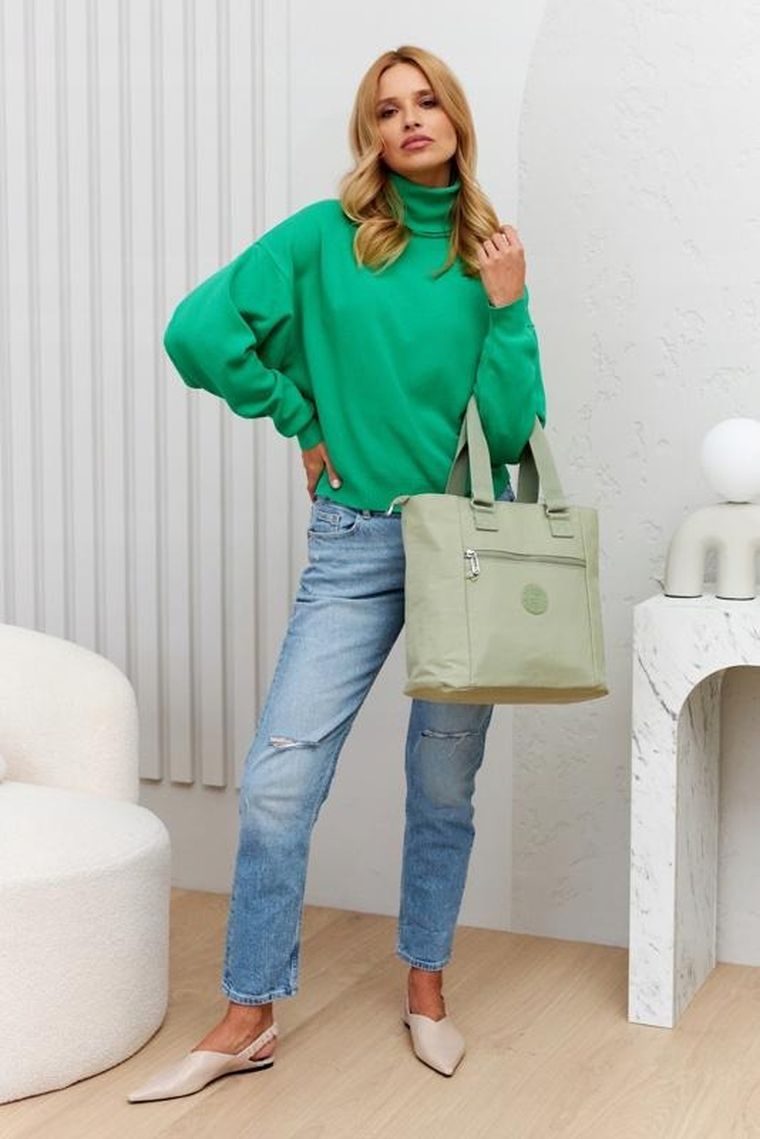 Torebka shopper, jasnozielona, Peterson