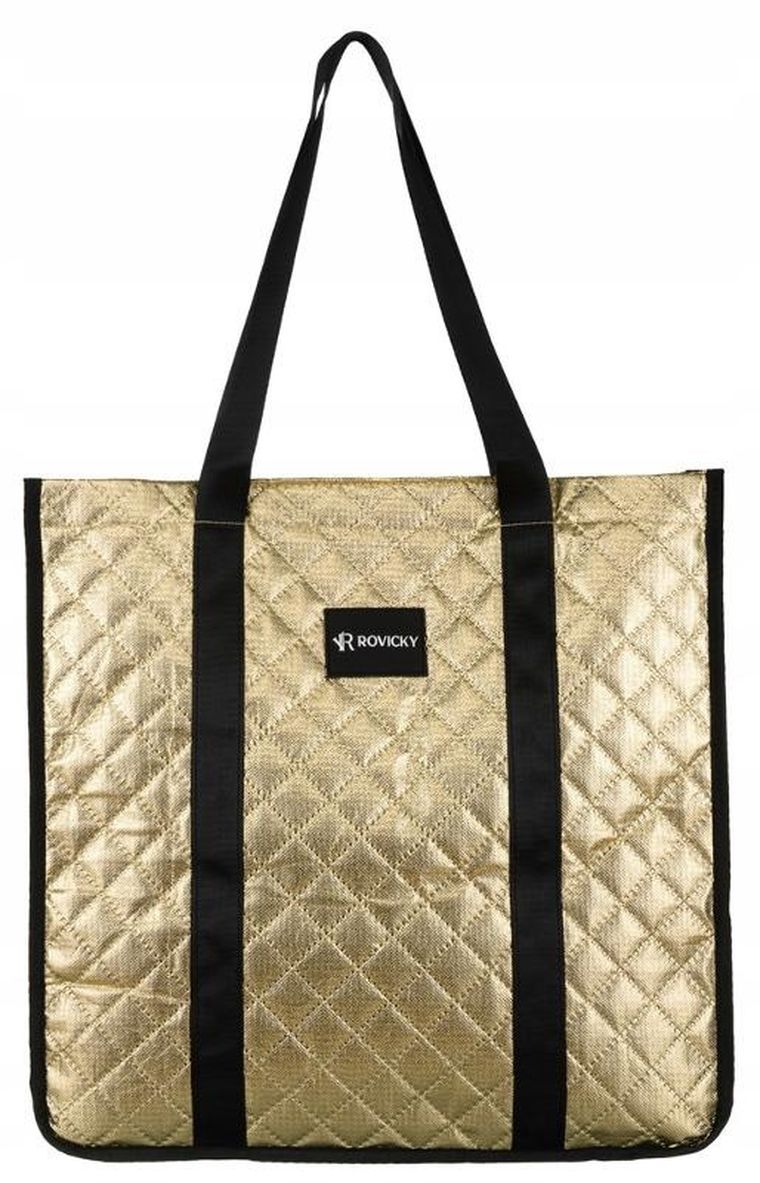 Torebka shopper, złota, skóra ekologiczna, Rovicky