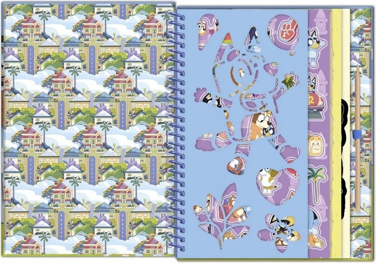 Totum, Bluey, wydrapywanka kolorowanka z naklejkami, zestaw kreatywny