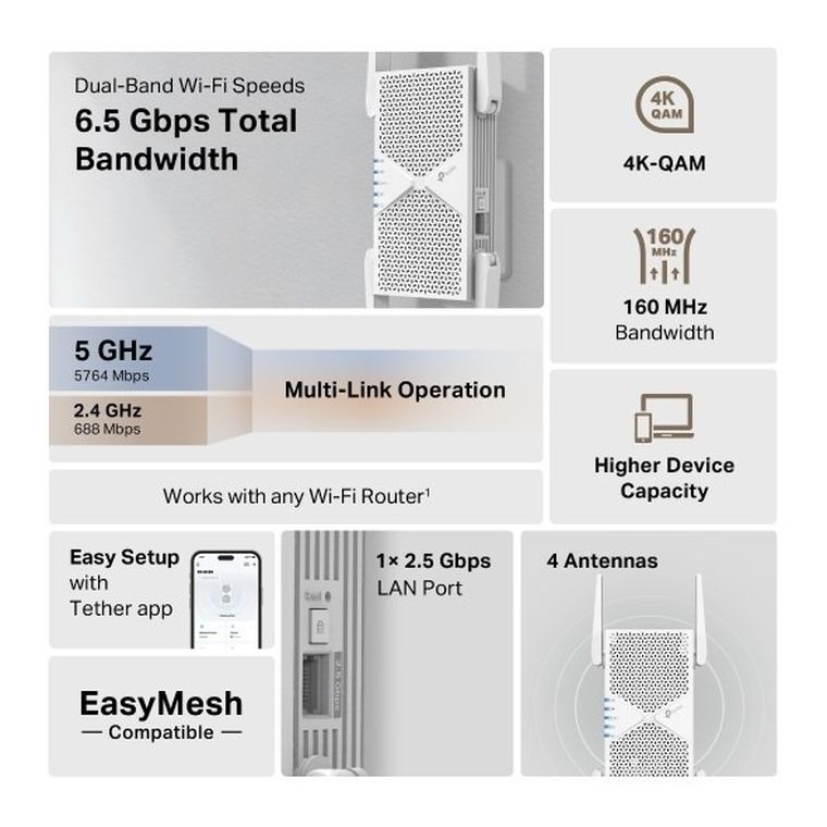 TP-Link, wzmacniacz sygnału WiFi, RE405BE