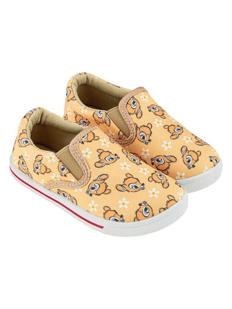 Trampki slip on dziewczęce, beżowe, Bambi, Leomil