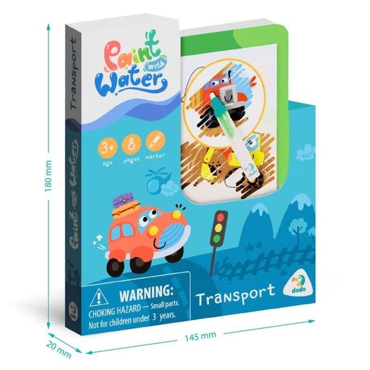 Transport. Malowanka wodna z markerem