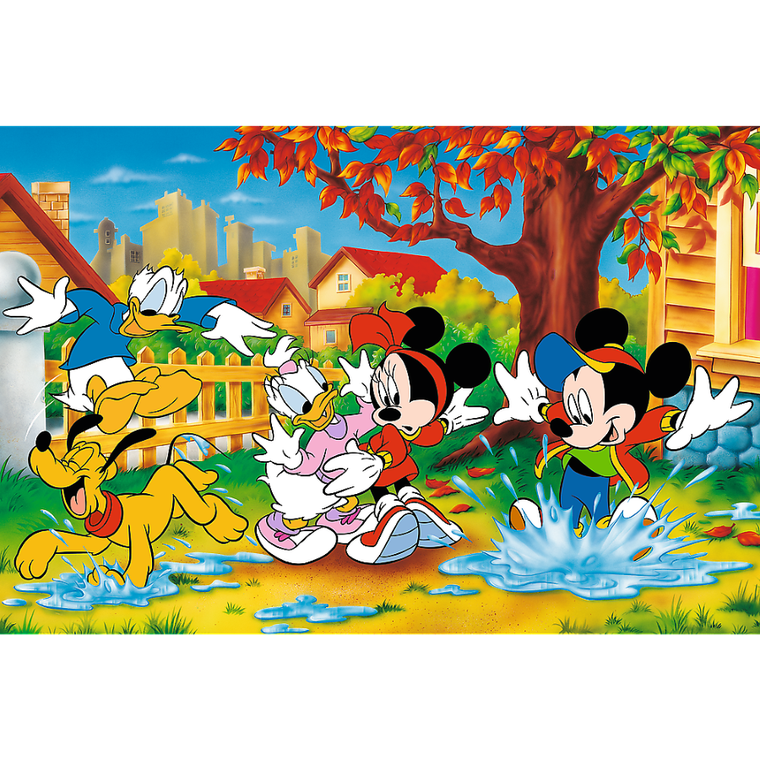 Trefl, 40-lecie, Disney, Klub przyjaciół Myszki Mickey, Zabawa w kałużach, puzzle, 160 elementów