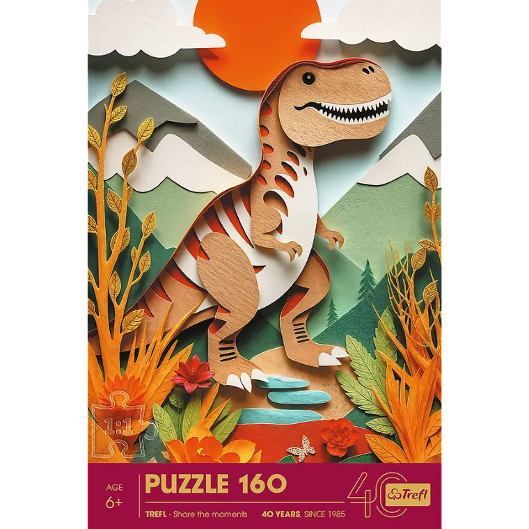 Trefl, 40-lecie, Paper Art, Dinozaur, puzzle, 160 elementów