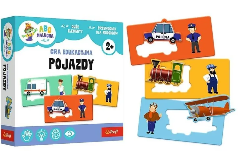 Trefl, ABC Malucha, gra edukacyjna, Pojazdy