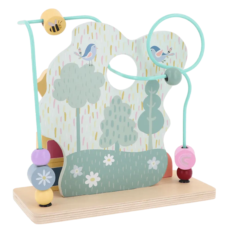 Trefl, Bobaski i Miś, labirynt z drewnianymi koralikami