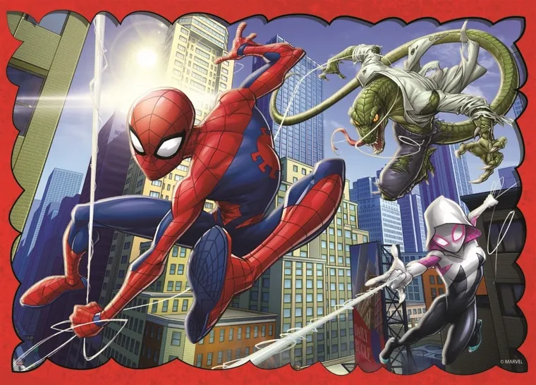 Trefl, Bohaterski Spider-Man, puzzle 4w1