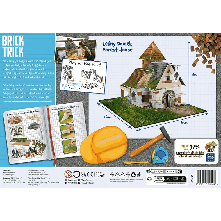 Trefl, Buduj z cegły, Leśny domek, zestaw kreatywny, 220 elementów