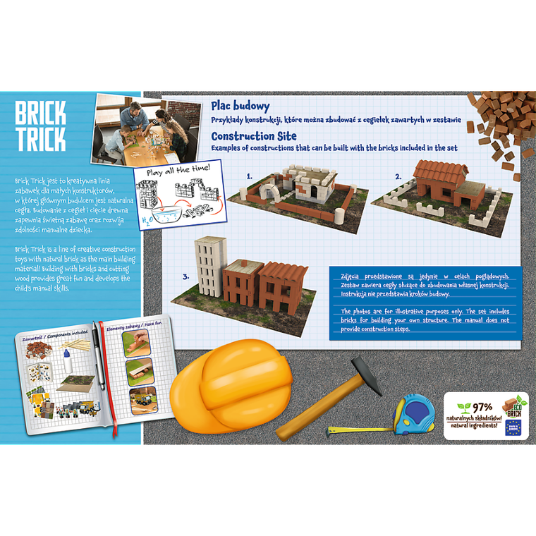 Trefl, Buduj z cegły, Plac budowy, zestaw kreatywny, 290 elementów