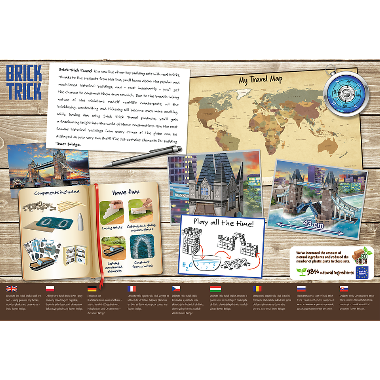 Trefl, Buduj z cegły, Tower Bridge, zestaw kreatywny, 290 elementów