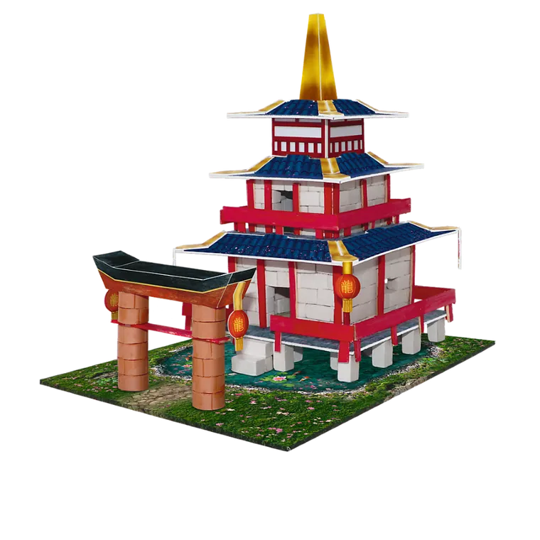 Trefl, Buduj z cegły, Travel, Pagoda, zestaw kreatywny, 160 elementów