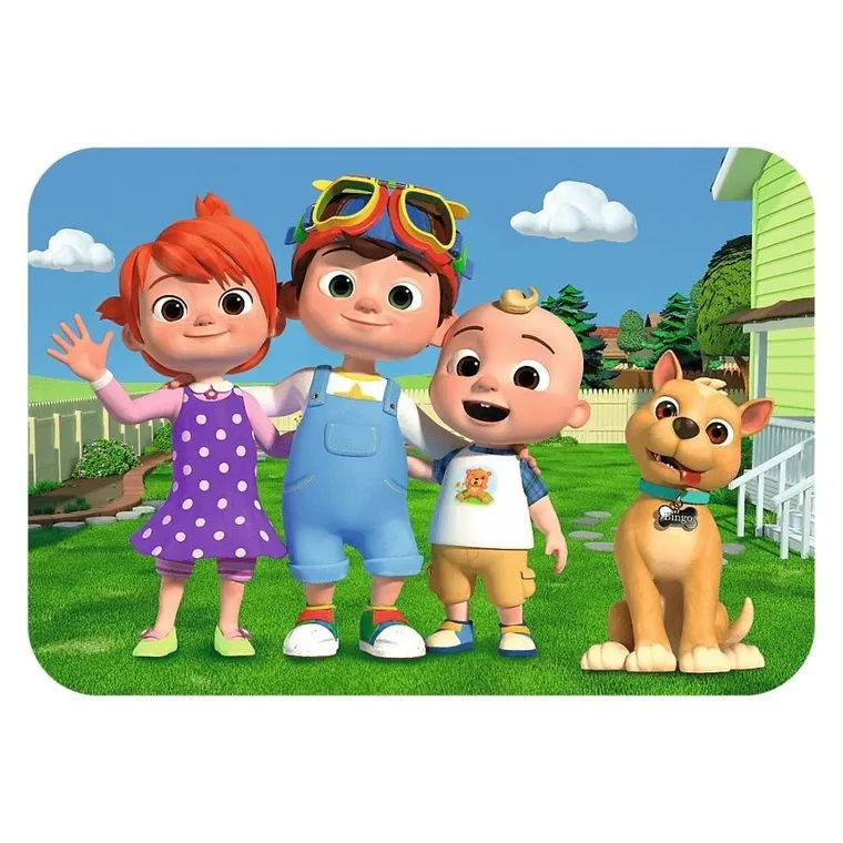 Trefl, CoComelon, Wesoły CoComelon, puzzle drewniane, 24 elementy