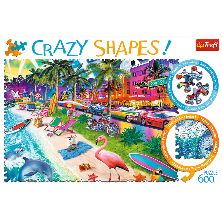 Trefl, Crazy Shapes, Plaża w Miami, puzzle, 600 elementów