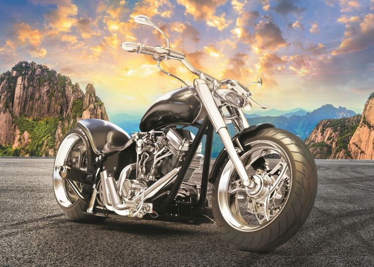 Trefl, Czarny motocykl, puzzle, 500 elementów