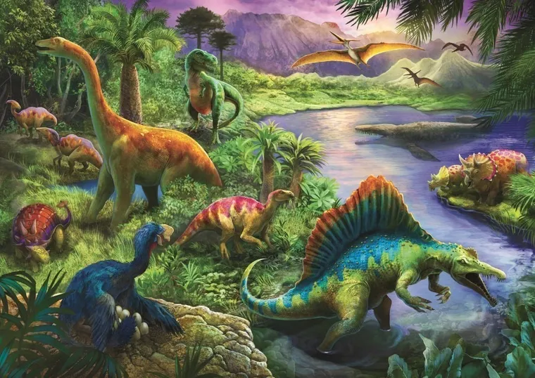 Trefl, Drapieżne dinozaury, puzzle, 200 elementów