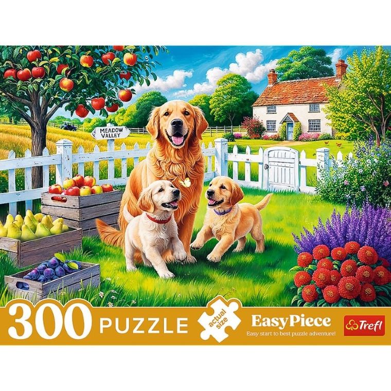 Trefl, EasyPiece, Pieski na wsi, puzzle, 300 elementów