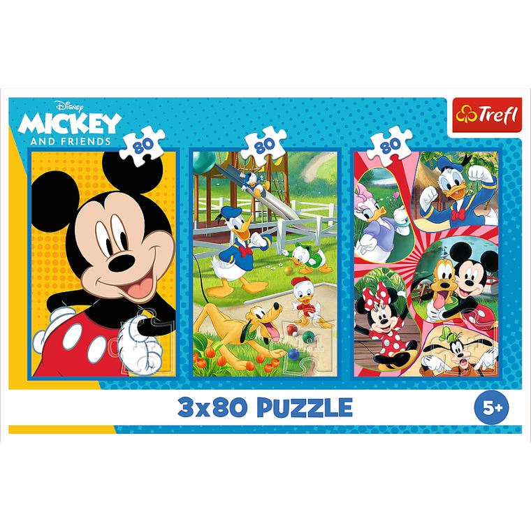 Trefl, Ekipa Myszki Miki, puzzle, 3-80 elementów