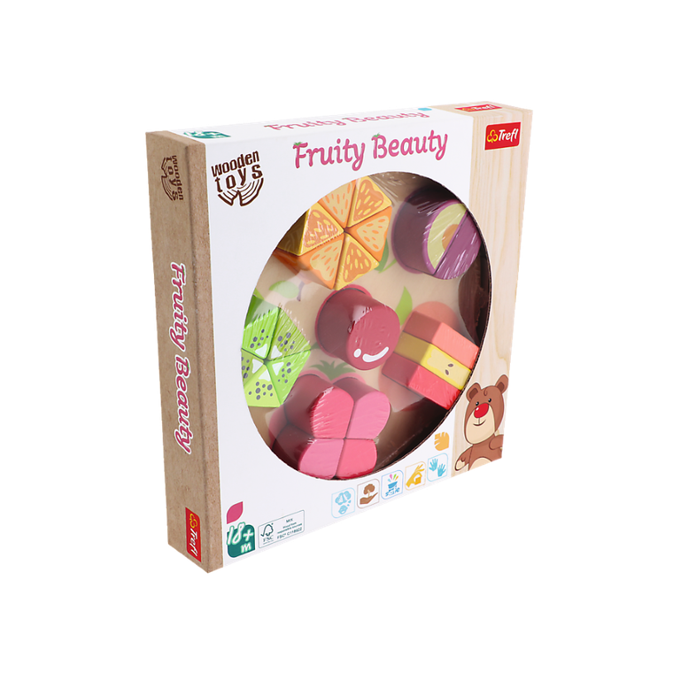 Trefl, Fruity Beauty, układanka drewniana, owoce, 21 elementów