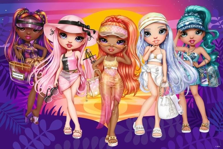 Trefl, Glitter, Rainbow High, Brokatowe Laleczki, puzzle, 70 elementów