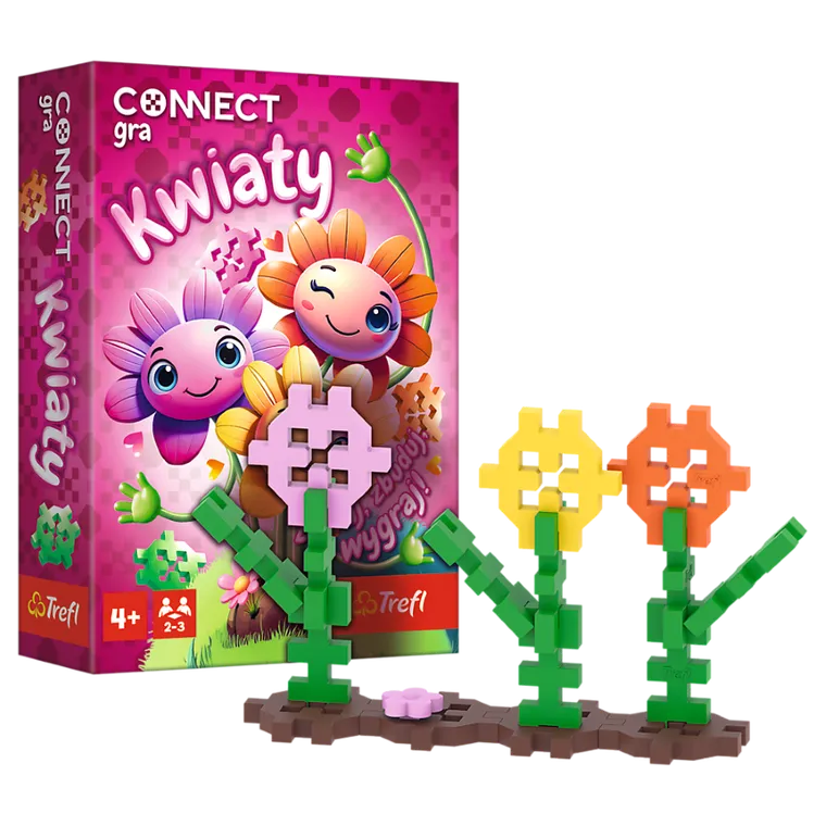 Trefl, Gra Connect, gra zręcznościowa, klocki kwiaty