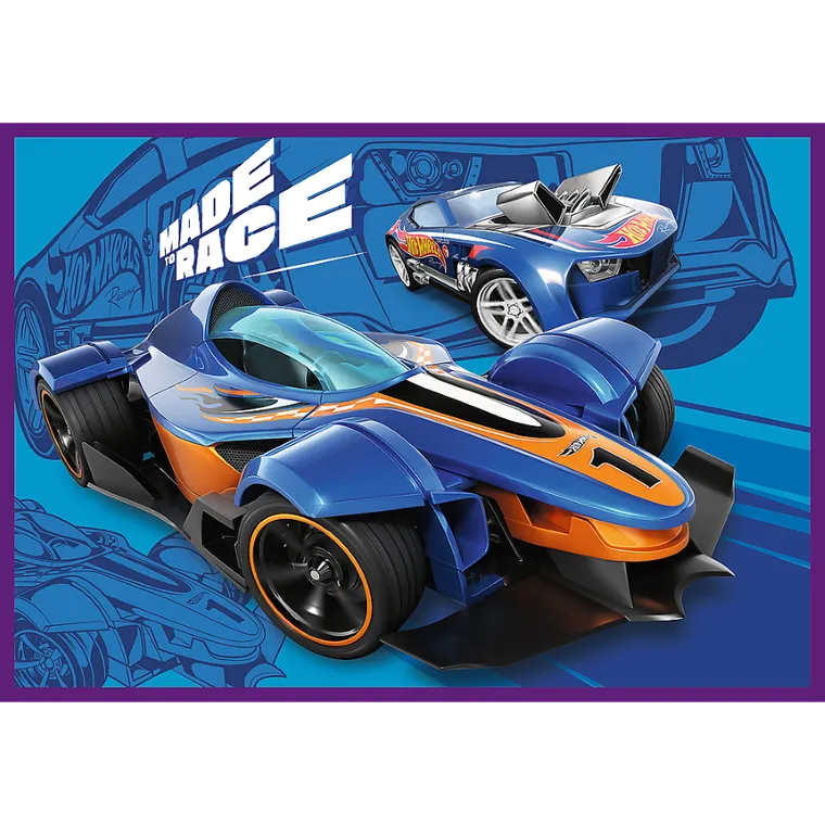 Trefl, Hot Wheels, Wyścigowe auta, puzzle, 4-250 elementów