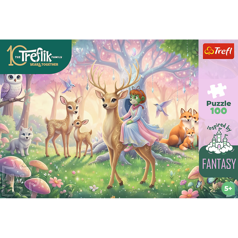 Trefl, Inspired By Fantasy, Rodzina Treflików, Zwierzęta z magicznego lasu, puzzle, 100 elementów