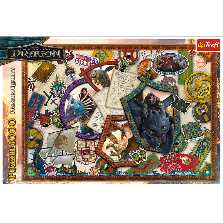 Trefl, Jak wytresować smoka, Bohaterowie, puzzle, 1000 elementów