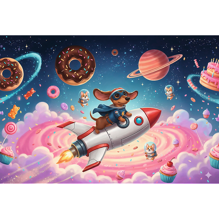 Trefl, Jamnik na rakiecie, puzzle, 100 elementów