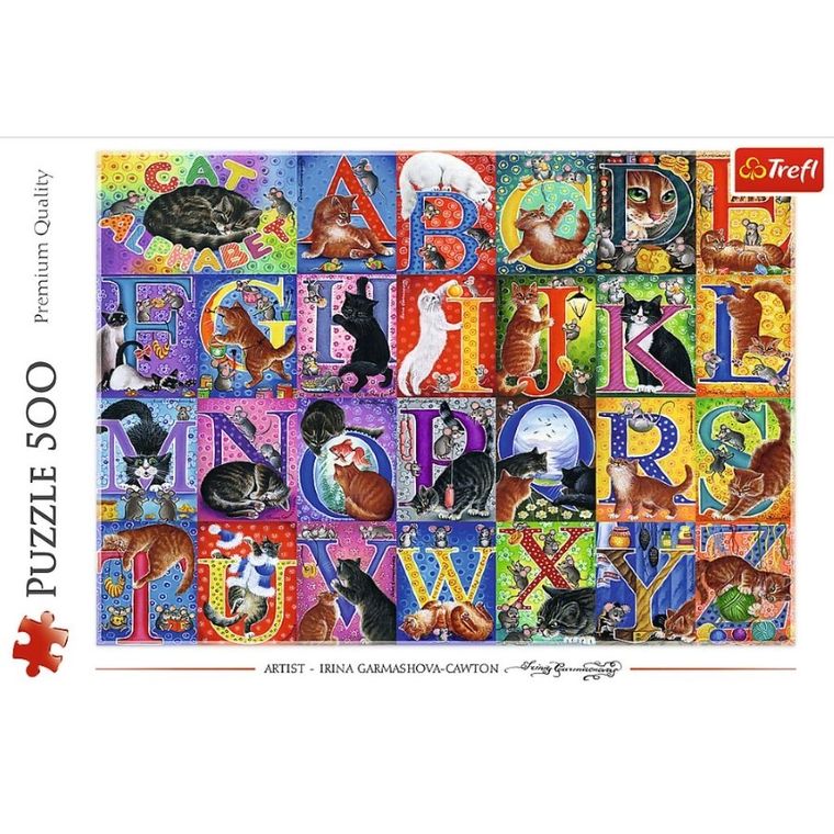Trefl, Koci alfabet, puzzle, 500 elementów