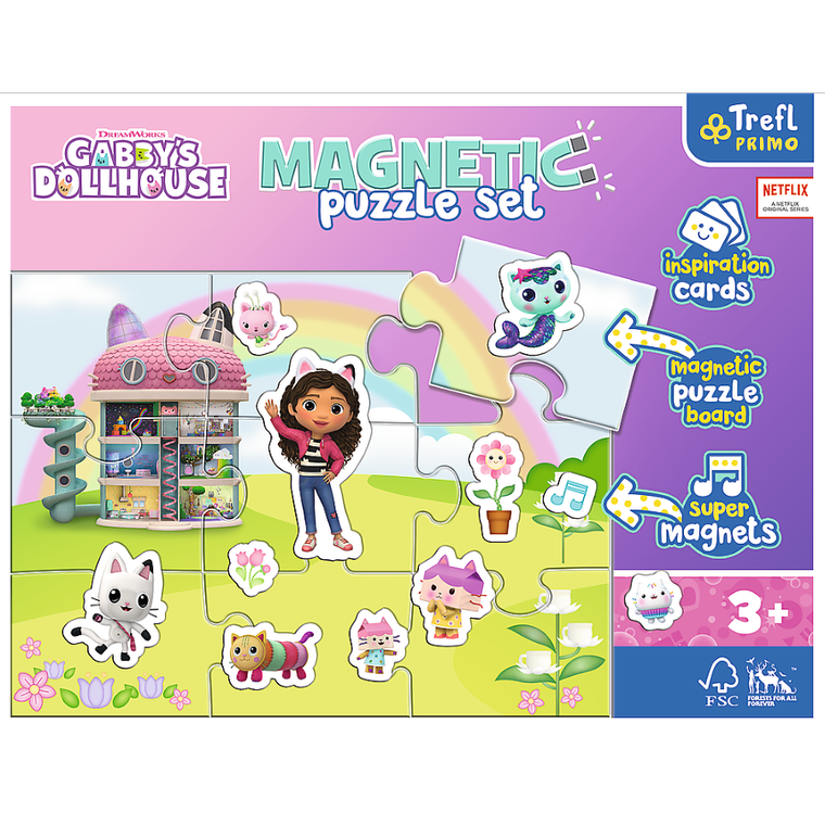 Trefl, Koci Domek Gabi, puzzle magnetyczne