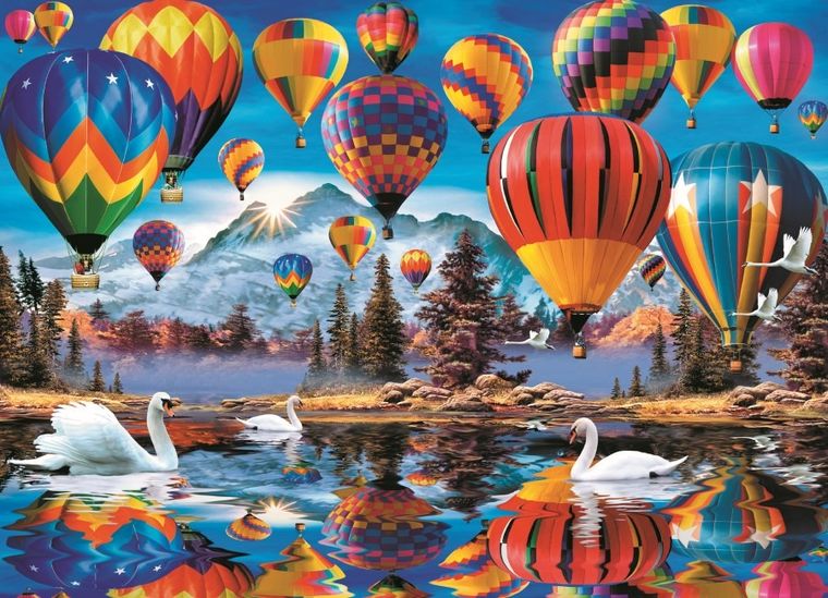 Trefl, Kolorowe balony, puzzle drewniane, 1000 elementów