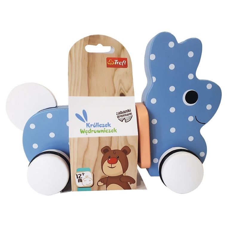 Trefl, Króliczek Wędrowniczek, zabawka drewniana do ciągnięcia