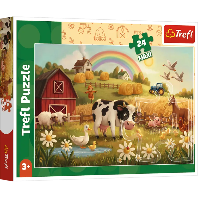 Trefl, Krowa na farmie, puzzle, 24 maxi elementy