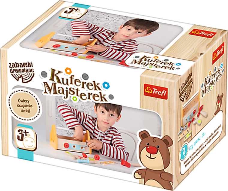 Trefl, Kuferek Majsterek, zabawka drewniana