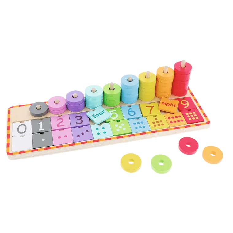 Trefl, Liczymy Główkę Ćwiczymy, drewniane klocki do nauki liczenia