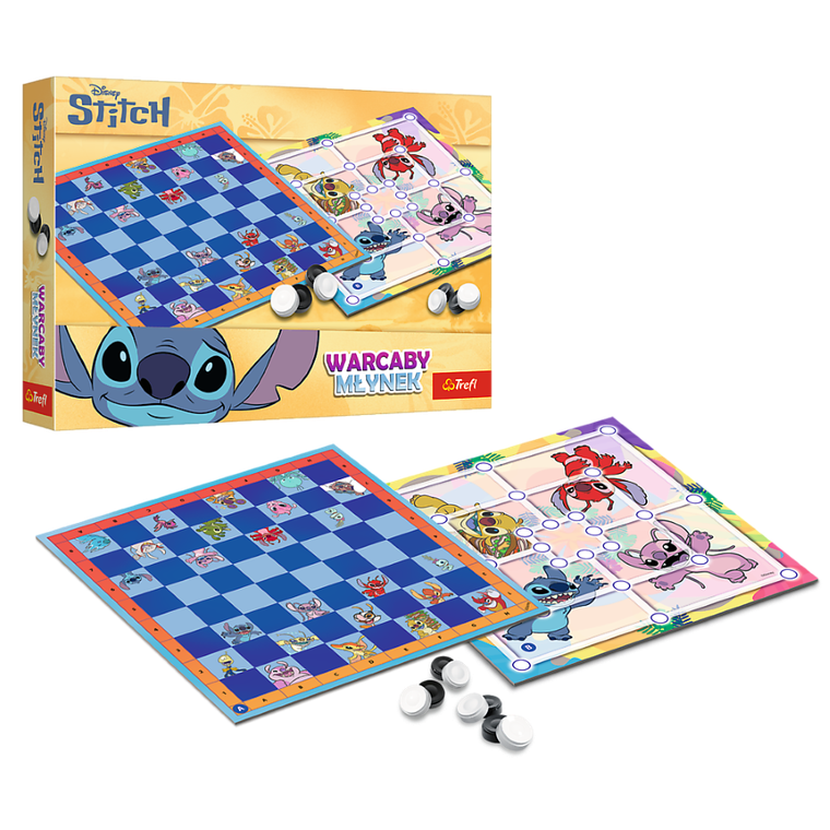 Trefl, Lilo i Stitch, Warcaby i Młynek, gry familijne