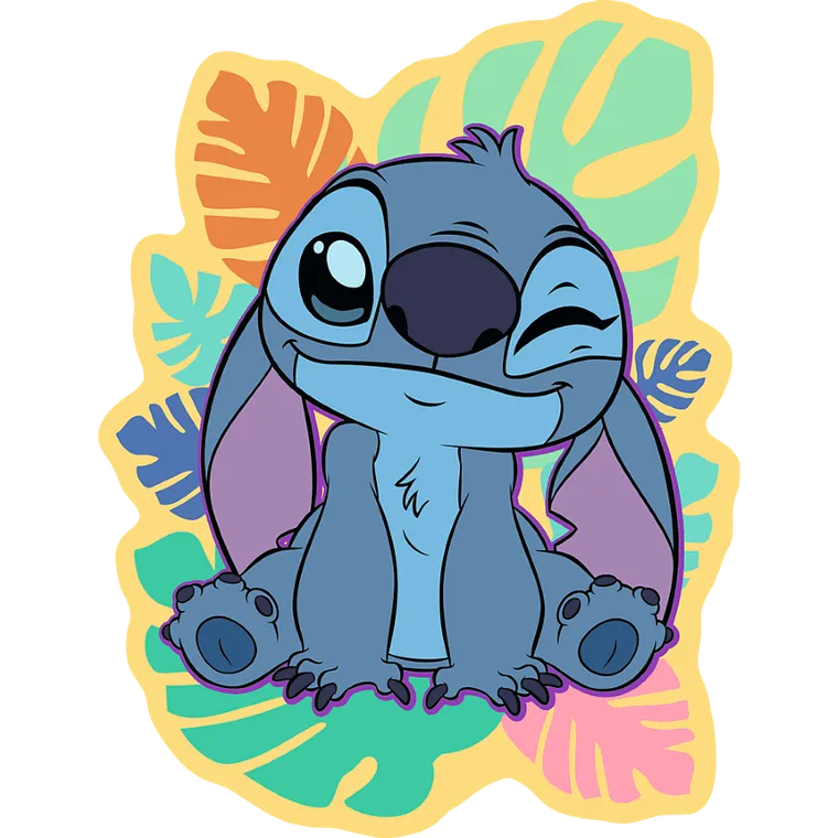 Trefl, Lilo i Stitch, Wesoły Stitch, drewniane puzzle konturowe, 50 elementów