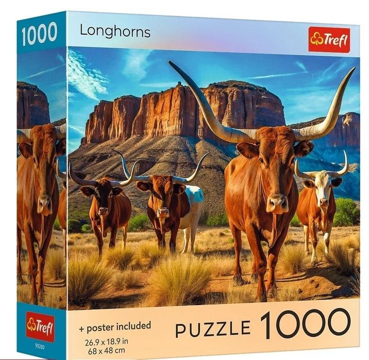 Trefl, Longhorns, USA, puzzle, 1000 elementów