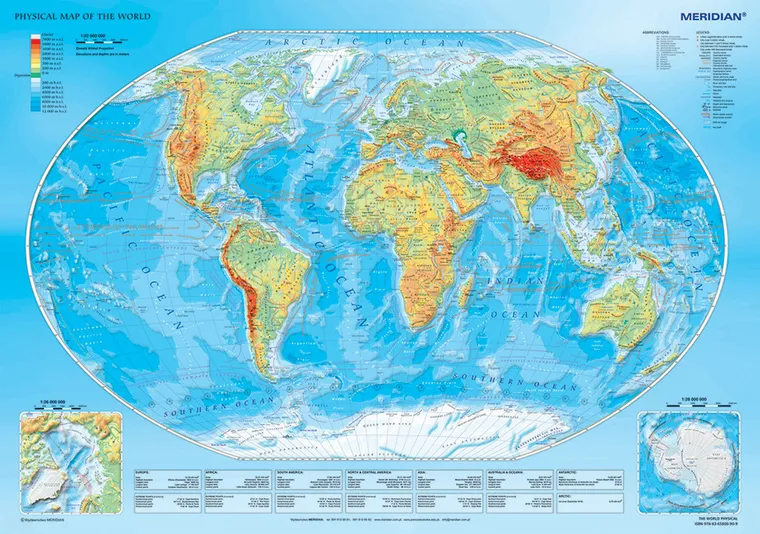 Trefl, Mapa fizyczna świata, puzzle, 1000 elementów