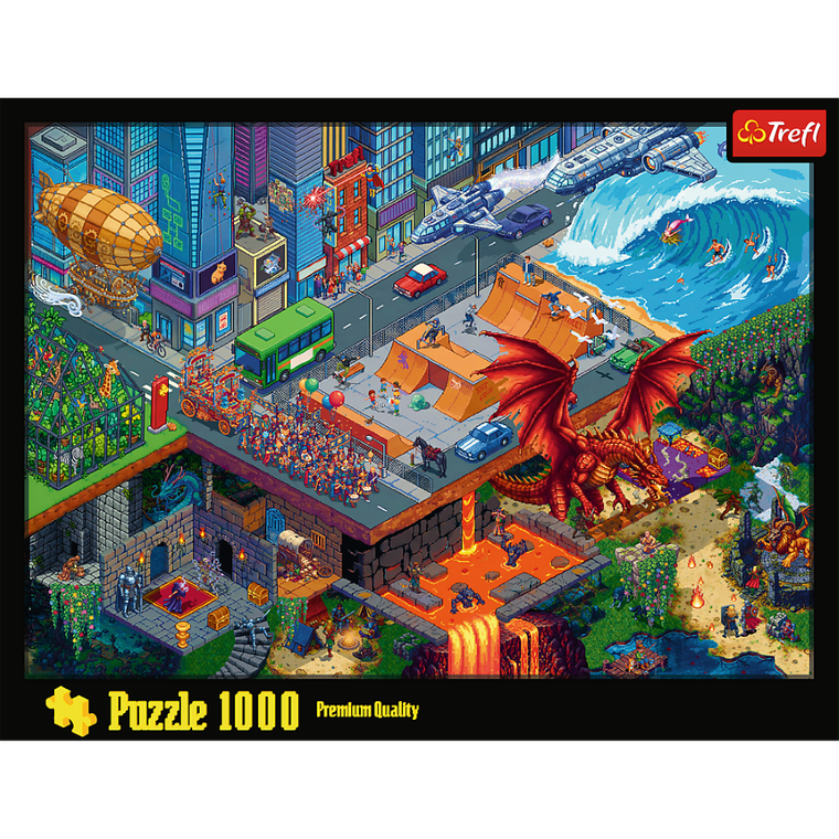 Trefl, Miasto Pixel, puzzle, 1000 elementów