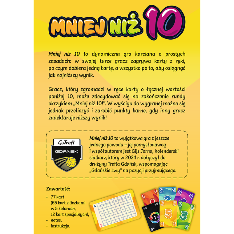 Trefl, Mniej niż 10, gra karciana