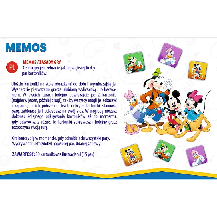 Trefl, Myszka Miki, Memo Mini, gra pamięciowa