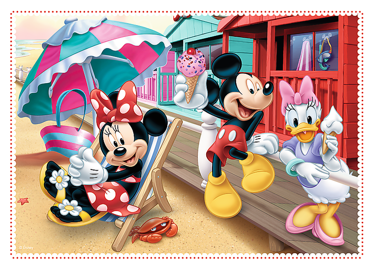 Trefl, Myszka Minnie, Minnie z przyjaciółmi, 4w1, puzzle, 12, 15, 20, 24 elementy