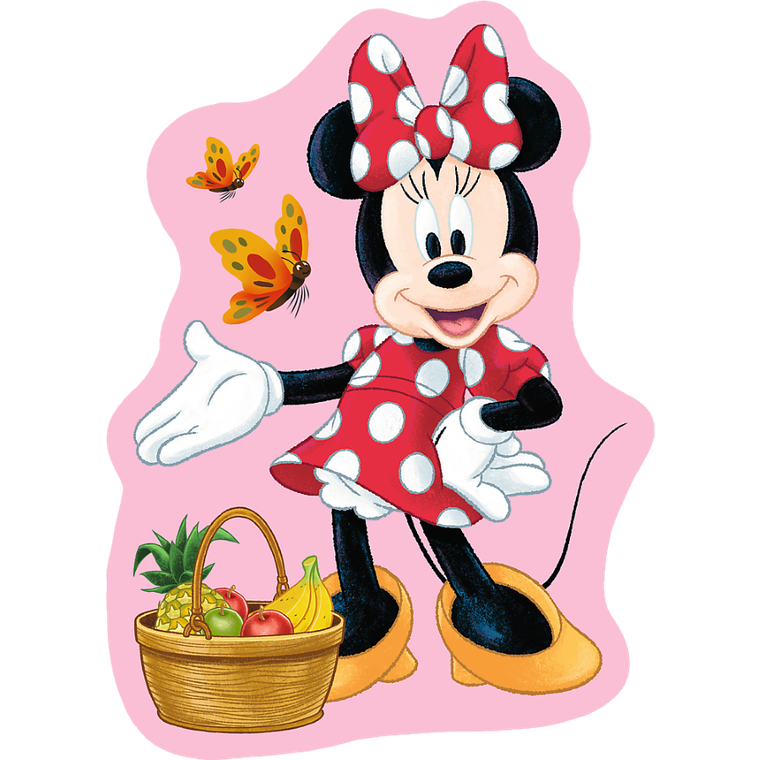 Trefl, Myszka Minnie, Wesoła Minnie, puzzle drewniane konturowe, 50 elementów