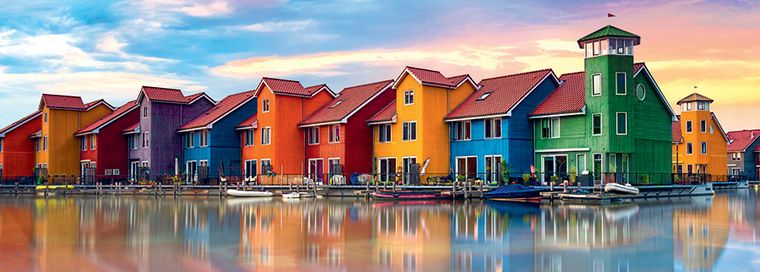 Trefl, Panorama - Groningen, Holandia, puzzle, 1000 elementów